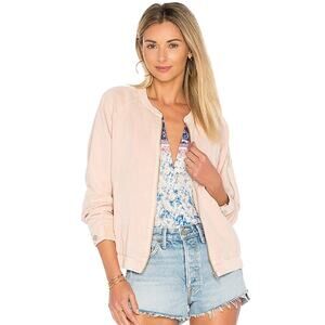 Sanctuary Linen womens pink pilot bomber jacket Sz Large Quiet Luxury Stitch Fix